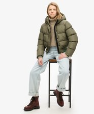 Hooded Sports Puffer Bomber Jacket
