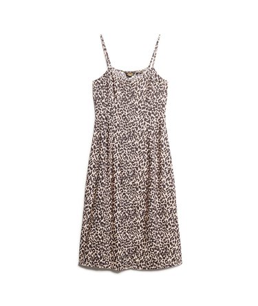 Printed Button-Up Cami Midi Dress Image 7