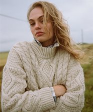 Aran Cable Knit Polo Jumper