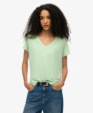 Slub Embroidered V-Neck T-Shirt