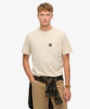 T-shirt z kieszonką i kontrastowymi przeszyciami