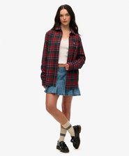 Bawełniana koszula flanelowa oversize z długim rękawem