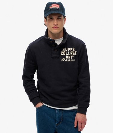 Vintage Athletic Half Button Jumper Image 1